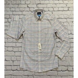 NWT STAFFORD COOLMAX DRESS SHIRT Slim Fit Size Small 14-14.5 32-33